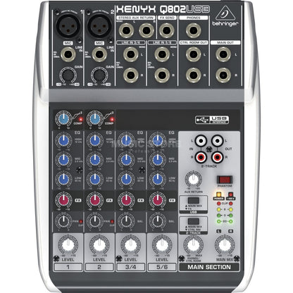 Mezcladora de 4 canales con USB Behringer XENYX Q802USB