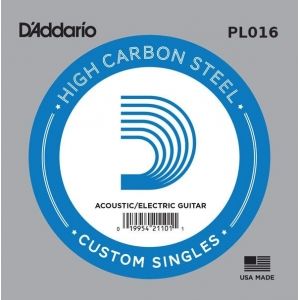 Cuerda 0.16 para Guitarra eléctrica o acústica D´Addario PL016