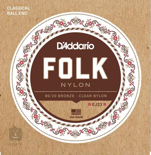 Juego de cuerdas de nailon Folk tensión normal D´Addario EJ33