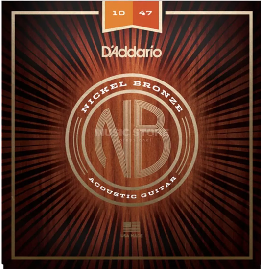 Juego de cuerdas de metal para guitarra acústica D´Addario NB1047